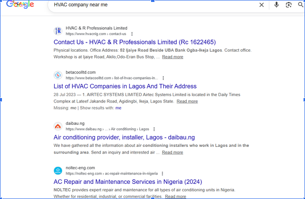 HVAC-company-near-me-organic-SERP-screenshot.