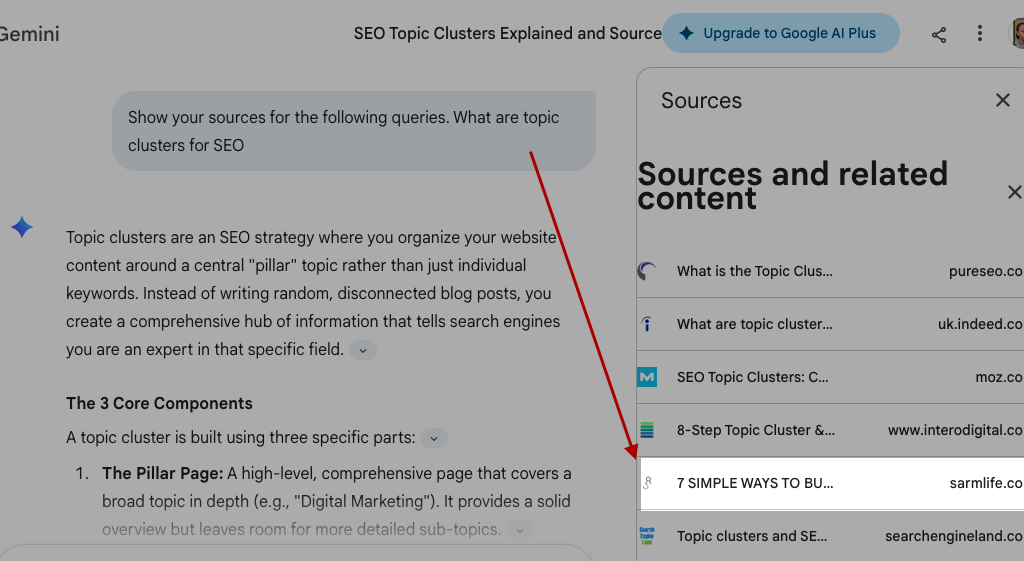 Services 110 Content Clusters on Gemini