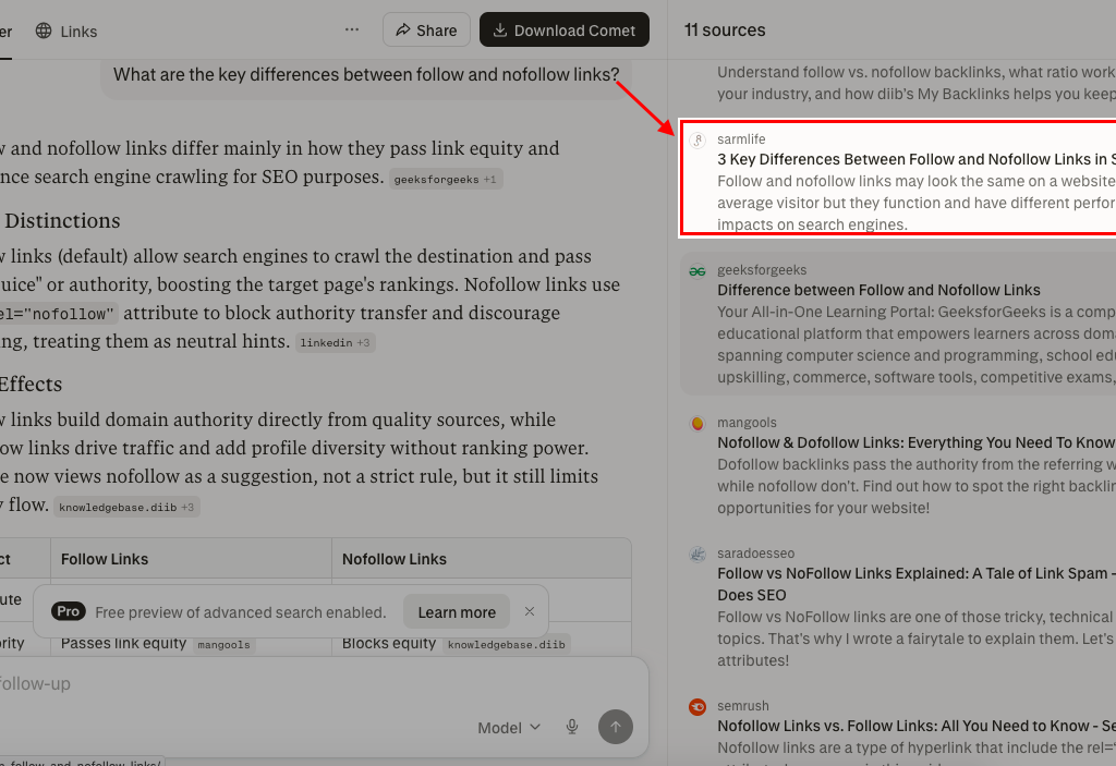 Services 111 Follow-vs-Nofollow-blog-post-on-Perplexity